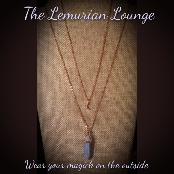 Natural Angelite Chakra Boho Gypsy Necklace - Picture 2 of 5